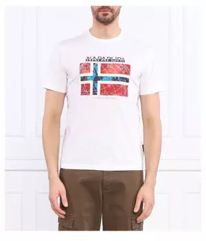 Футболка мужская Napapijri с принтом, белый