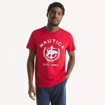Футболка мужская Nautica с рисунком якоря, цвет nautica red