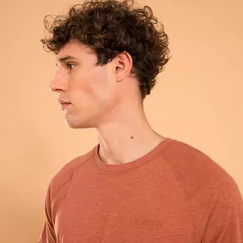 Футболка мужская нежная для йоги натуральный материал - терракота KIMJALY, цвет braun