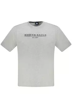Футболка мужская North Sails хлопковая с логотипом на груди, серый