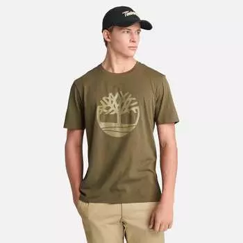 Футболка мужская Northwood US Tree с коротким рукавом и логотипом Timberland, цвет leaf green/cassel earth