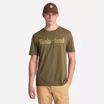 Футболка мужская Northwood US Wordmark с коротким рукавом Timberland, цвет leaf green/cassel earth