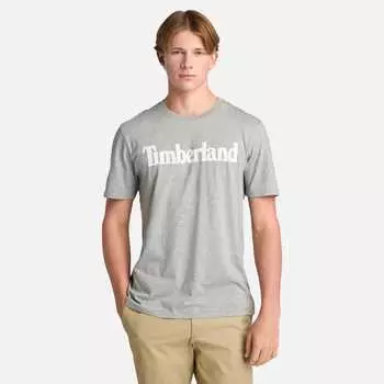 Футболка мужская Northwood US Wordmark с коротким рукавом Timberland, цвет medium grey heather/white