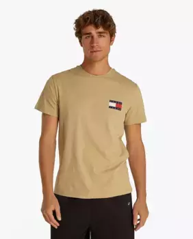 Футболка мужская облегающая с короткими рукавами Tommy Jeans, бежевый