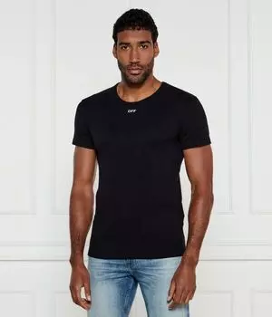 Футболка мужская Off White облегающего кроя, черный