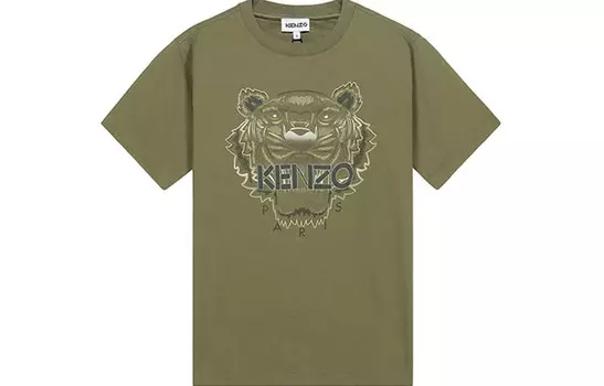 Футболка мужская оливково-зеленая Kenzo, оливково-зеленый