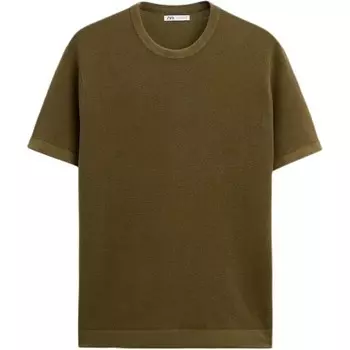 Футболка мужская оливково-зеленая Zara, оливково-зеленый