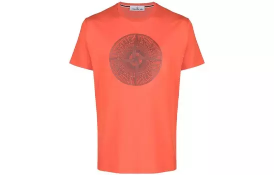 Футболка мужская оранжевая Stone Island, оранжевый