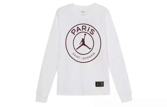 Футболка мужская Paris Saint-Germain белая Jordan, белый