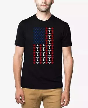 Футболка мужская Paws Flag Premium Blend Word Art LA Pop Art, черный
