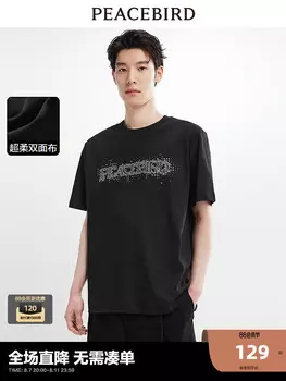 Футболка мужская Peacebird с круглым вырезом и принтом, черный