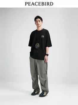 Футболка мужская Peacebird с принтом на спине, серый