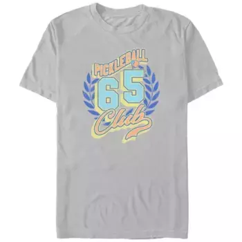Футболка мужская Pickleball Club 65 с графическим принтом Licensed Character, серебряный
