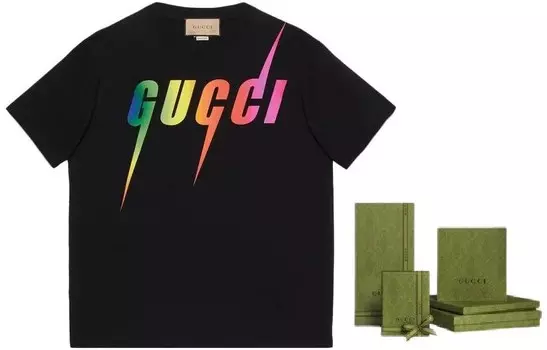 Футболка мужская подарочная коробка издание черный Gucci, черный