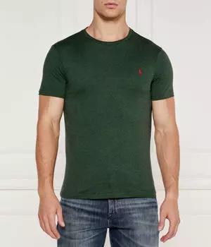 Футболка мужская Polo Ralph Lauren хлопковая облегающая, зеленый