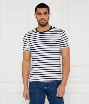 Футболка мужская Polo Ralph Lauren хлопковая в полоску, сине-белый