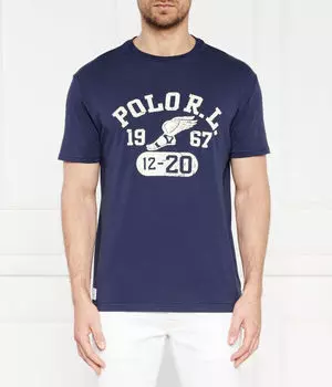 Футболка мужская Polo Ralph Lauren классического кроя с принтом, синий