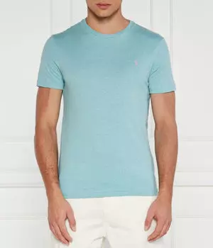 Футболка мужская Polo Ralph Lauren облегающего кроя однотонная, голубой