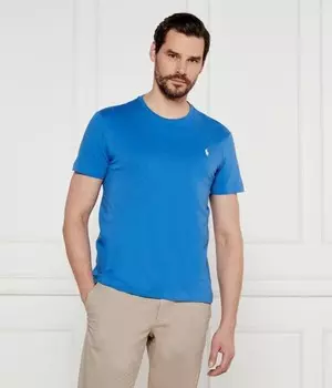 Футболка мужская Polo Ralph Lauren облегающего кроя с логотипом бренда, синий
