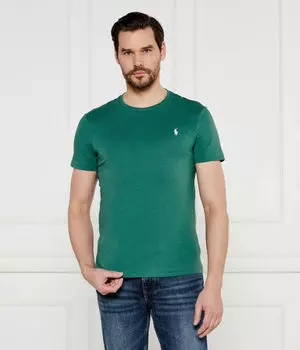 Футболка мужская Polo Ralph Lauren облегающего кроя однотонная, зеленый