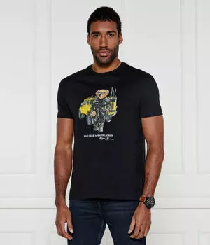 Футболка мужская Polo Ralph Lauren с цветным принтом, черный