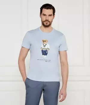 Футболка мужская Polo Ralph Lauren с принтом медведя, голубой