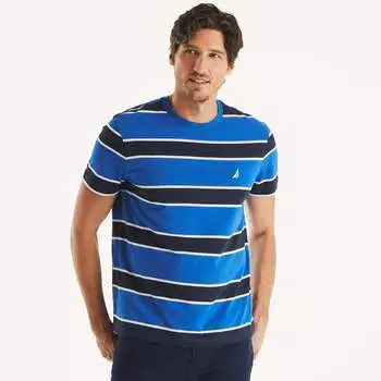 Футболка мужская полосатая с круглым вырезом Nautica, цвет olympic blue