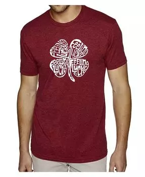 Футболка мужская премиум-класса с надписью Word Art - Feeling Lucky LA Pop Art, красный