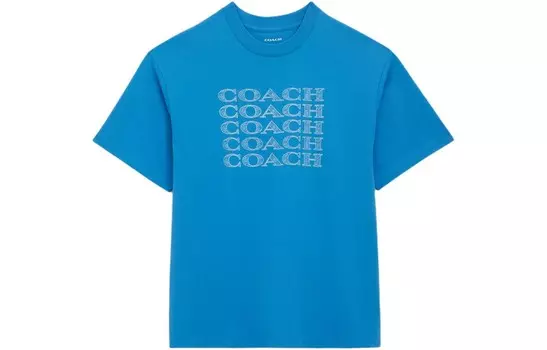 Футболка мужская ярко-синяя Coach, синий