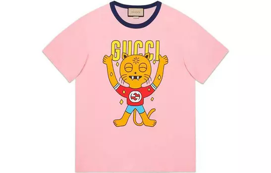 Футболка мужская розовая Gucci, розовый