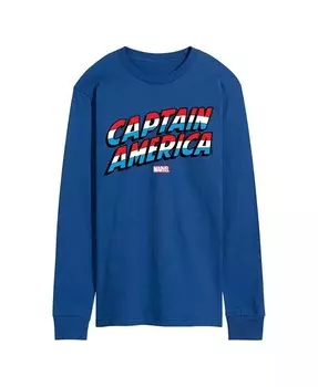 Футболка мужская с длинным рукавом «Капитан Америка» AIRWAVES, синий