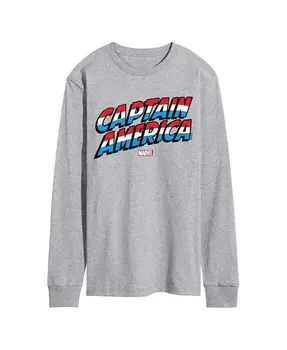 Футболка мужская с длинным рукавом «Капитан Америка» AIRWAVES, серый