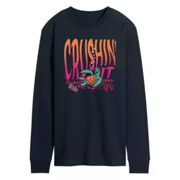 Футболка мужская с длинным рукавом «В поисках Немо» Crush и надписью «Ты жжешь» Disney / Pixar, синий
