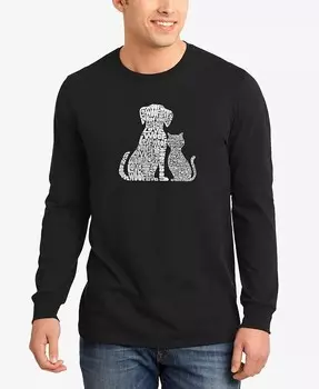 Футболка мужская с длинным рукавом Word Art Dogs and Cats LA Pop Art, черный