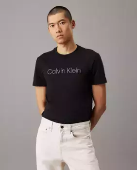 Футболка мужская с фактурной вышивкой Calvin Klein, черный