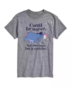 Футболка мужская с коротким рукавом Hybrid Apparel Could Be Worse Eeyore AIRWAVES, серебряный