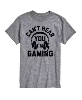 Футболка мужская с коротким рукавом Hybrid Apparel Can't Hear You Gaming AIRWAVES, серебряный