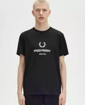 Футболка мужская с коротким рукавом и логотипом Fred Perry, черный