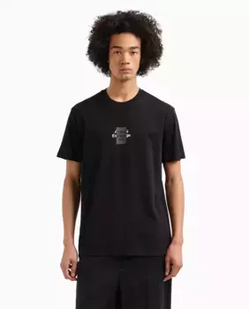Футболка мужская с коротким рукавом и принтом по центру Armani Exchange, черный