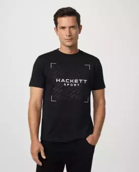 Футболка мужская с коротким рукавом и принтом, большие размеры Hackett, белый