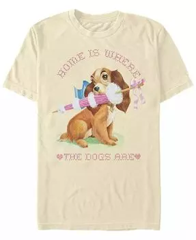 Футболка мужская с коротким рукавом Lady and the Tramp Home Dog Fifth Sun, слоновая кость/кремовый
