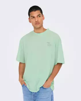 Футболка мужская с коротким рукавом оверсайз Only & Sons, зеленый