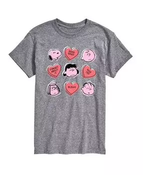Футболка мужская с коротким рукавом Peanuts Candy Hearts AIRWAVES, серый