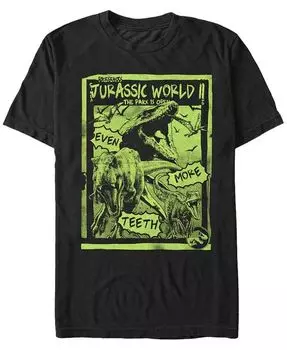 Футболка мужская с коротким рукавом с принтом T-Rex Neon Green Poster из фильма «Мир Юрского периода: Падшее королевство» Fifth Sun, черный