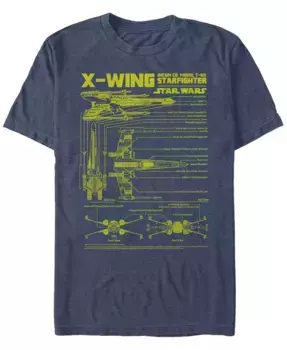 Футболка мужская с коротким рукавом Star Wars X-Wing Starfighter Model Fifth Sun, синий