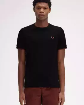 Футболка мужская с короткими рукавами и круглым вырезом Fred Perry, черный