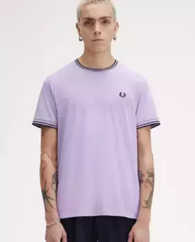 Футболка мужская с короткими рукавами и круглым вырезом Fred Perry, сиреневый