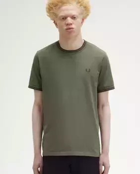 Футболка мужская с короткими рукавами и круглым вырезом Fred Perry, хаки