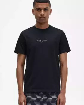 Футболка мужская с короткими рукавами и круглым вырезом Fred Perry, черный