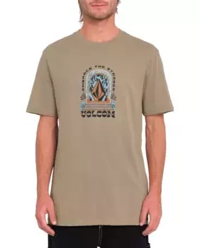 Футболка мужская с короткими рукавами и круглым вырезом Volcom, светло-коричневый